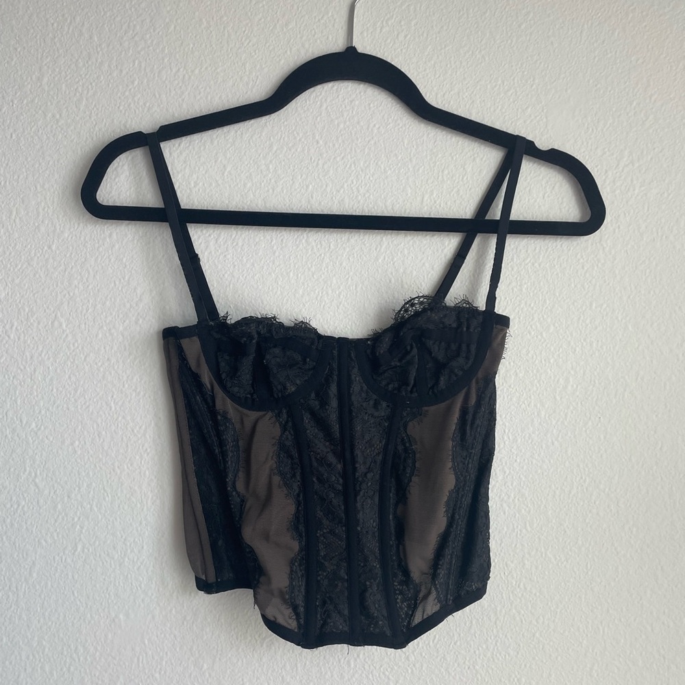 Urban Outfitters Black Lace Corset Top